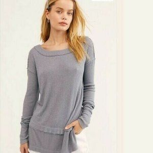 Free People North Shore Thermal Tunic Gray Sz XS